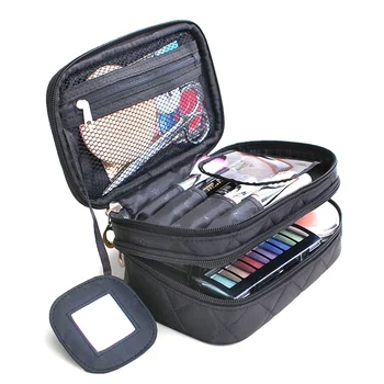 

High Quality Professional Empty Makeup Organizer Black/Pink Cosmetic Case Travel Large Capacity Storage Bag