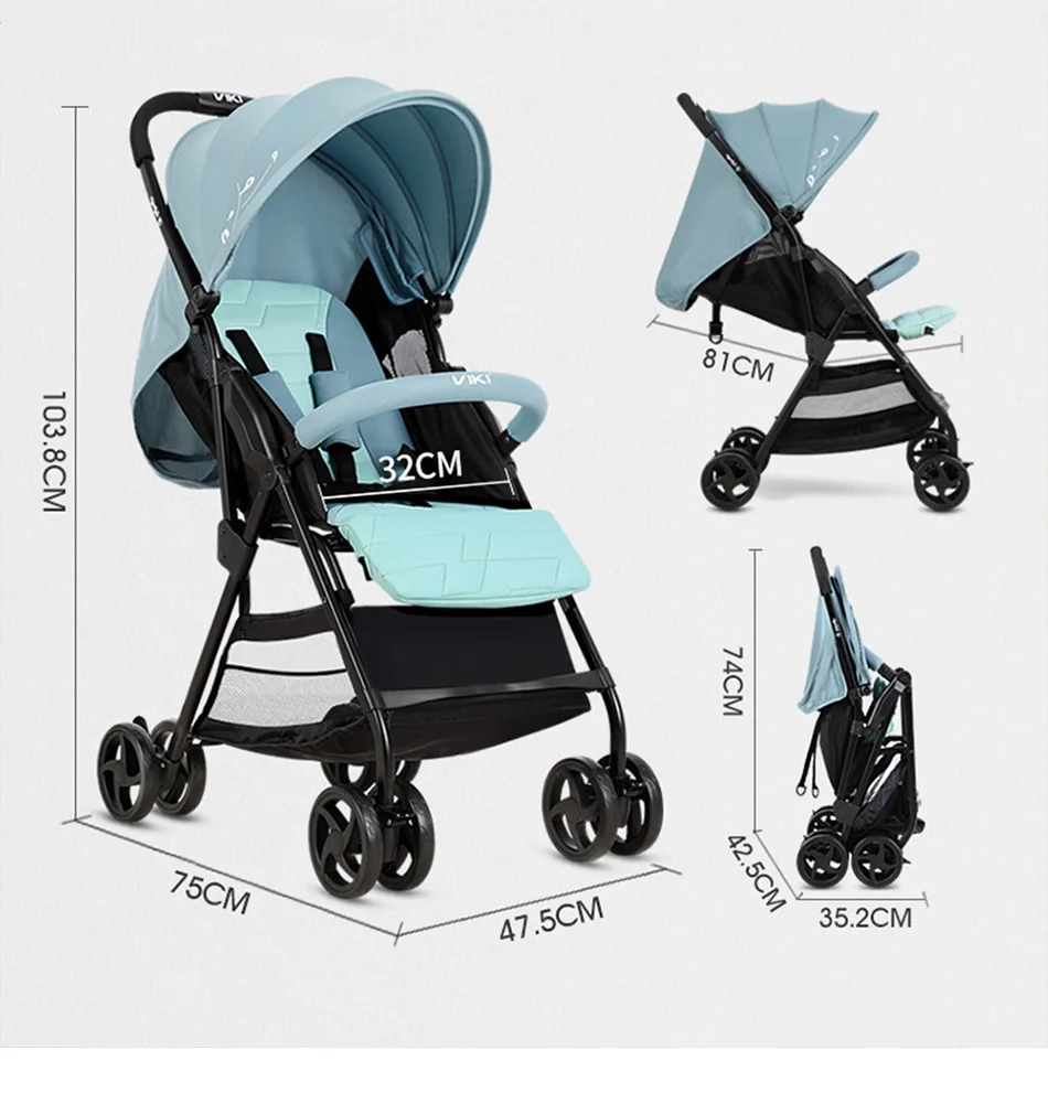 4,5 кг Мини-детская коляска, легкая детская коляска, портативная коляска на колесиках, складная детская складная прогулочная коляска для 0-3 лет