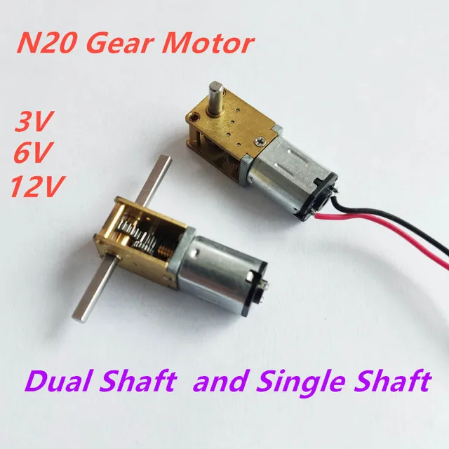 3V/6V/12V Dual /Single Output Shaft N20 Gear Motor Reducer Low Speed 4~380RPM Engine Robot DC Electric Metal Mini Micro Motors