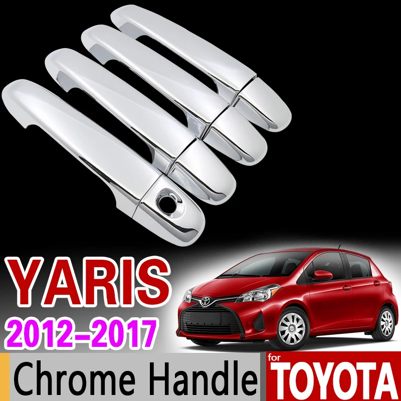 Для Toyota Yaris XP130 Vitz 2012- Роскошная Хромированная ручка Накладка набор 2013 автомобильные аксессуары наклейка для стайлинга автомобиля
