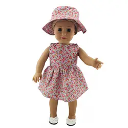 18-дюймовый Америка Детский жакет из денима для девочки; кукольная одежда для куклы американская девушка платье с цветочным принтом