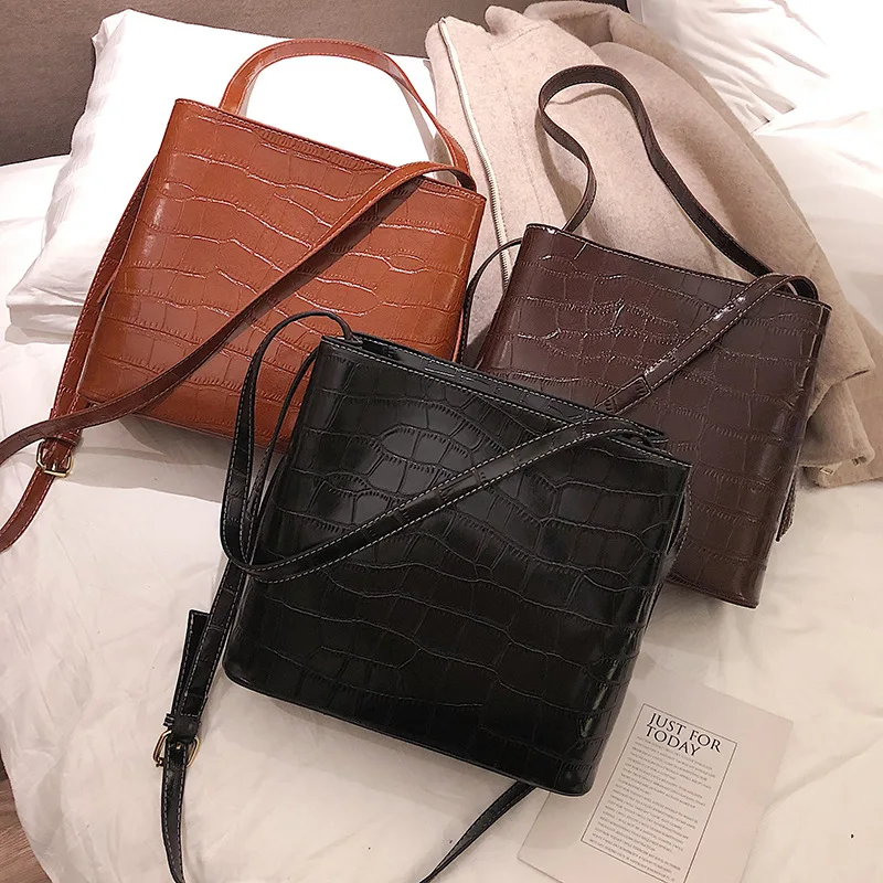 

Stereo Stereotypes Trapezoid Generous Bag Stone Pattern Shoulder WOMEN'S Bag