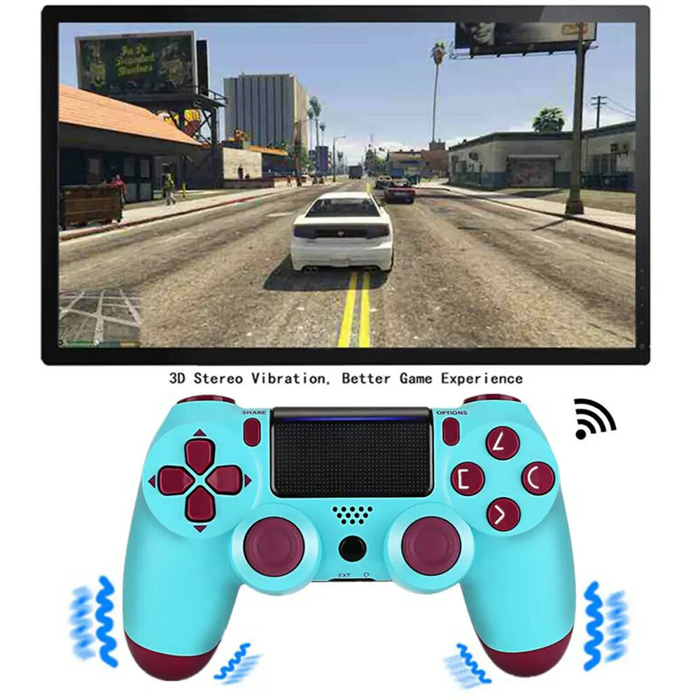 Беспроводной Bluetooth геймпад контроллер для Dualshock PS4 playstation 4 ягодный синий джойстик для мобильного телефона планшета