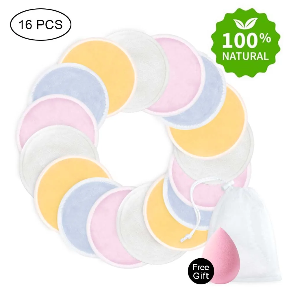

Reusable Cleansing Cotton Make Up Remover Facial Wipe Pads Washable Microfiber Makeup Remover Soft Bamboo With Mesh Laundry Bag