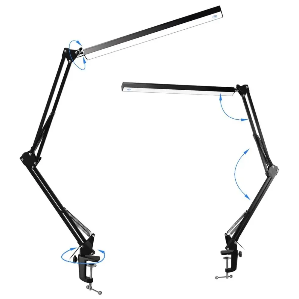  Aluminum Alloy Folding Clip-on USB LED Table Lamp Long Arm Control Dimmable Desk Lamp Eye Protectio