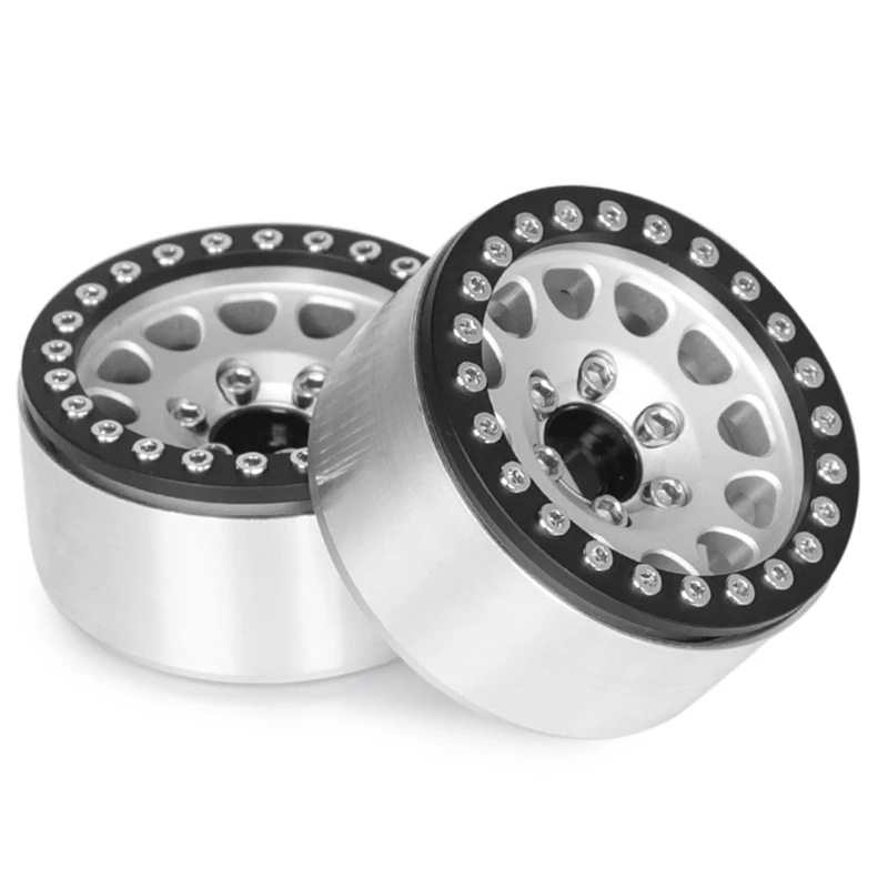 4 Pcs 1/10 Climbing Vehicle 1.9 Inch General Metal Wheel Hub 24 Peach Heart Hole