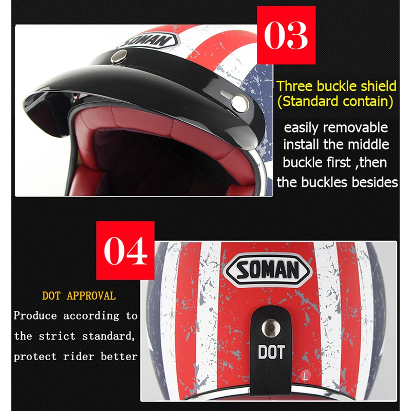 Универсальный Ретро мотоциклетный шлем винтажный мотоциклетный шлем с открытым лицом скутер Байкер мотоциклетный гоночный шлем для верховой езды