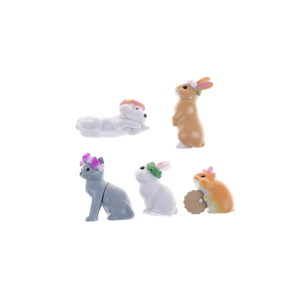 Miniature Figurine Fairy Garden Decor 1pc Rabbit Ornament Home Decoration Micro Landscape Terrarium Gift Random Send