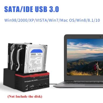 

2.5" 3.5" USB 3.0 USB 2.0 2 SATA Ports 1 IDE Port External HDD Hard Drive Docking Station Card Reader USB3.0 Hub HDD Enclosure