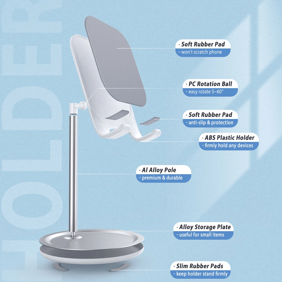 Настольный держатель для мобильного телефона, универсальная подставка для планшета для Iphone 11 X XS XR Ipad huawei Xiaomi samsung, противоскользящая настольная подставка