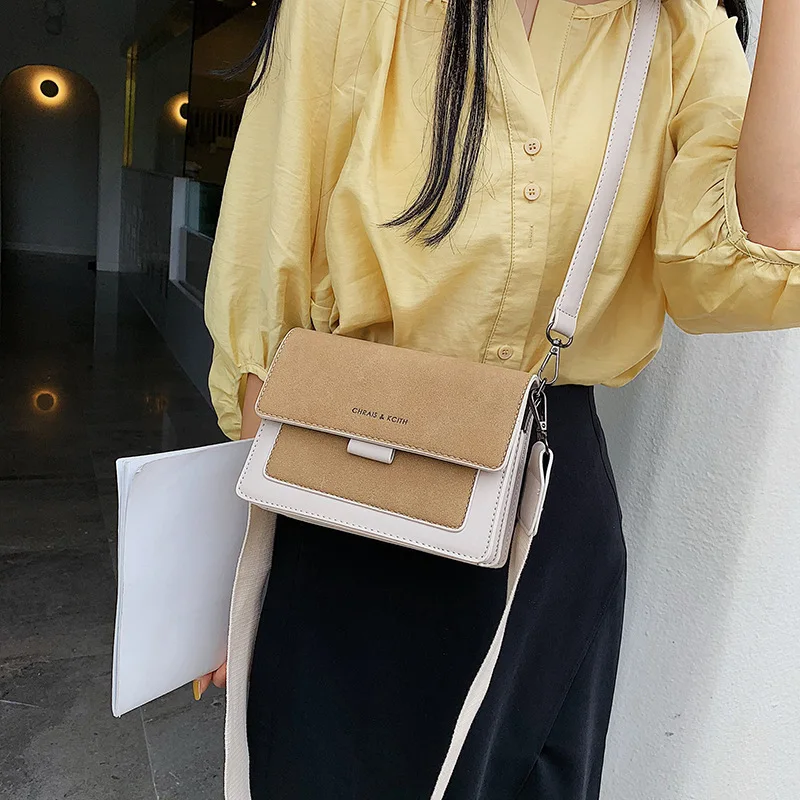 

Small bag women 2020 new Korean version of small square bag wide shoulder strap fashion Joker shoulder Messenger bag