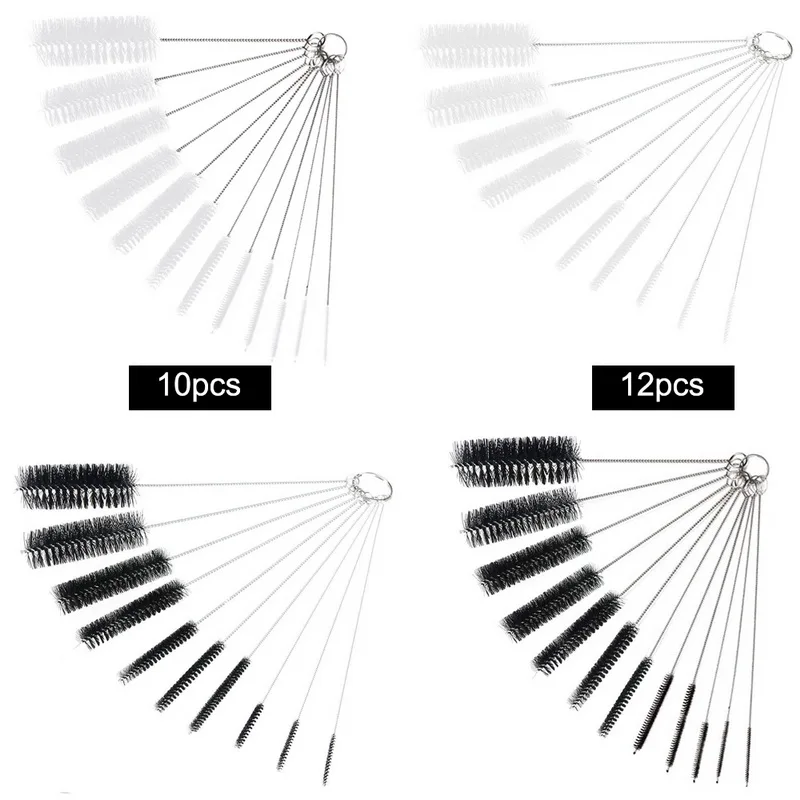 10 шт. набор кистей для чистки труб из нержавеющей стали с кольцом ключей щетка