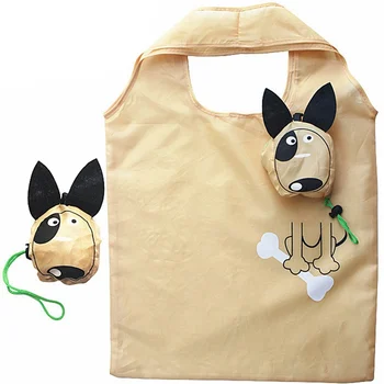 

New Animals Cute Dog Shopping Bags Useful Nylon Folding Tote Eco Reusable Shopping Bags