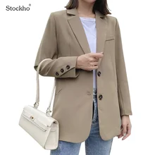 Chaqueta de traje de una pieza para mujer, abrigo informal, Top de una sola botonadura, primavera y otoño, 2021
