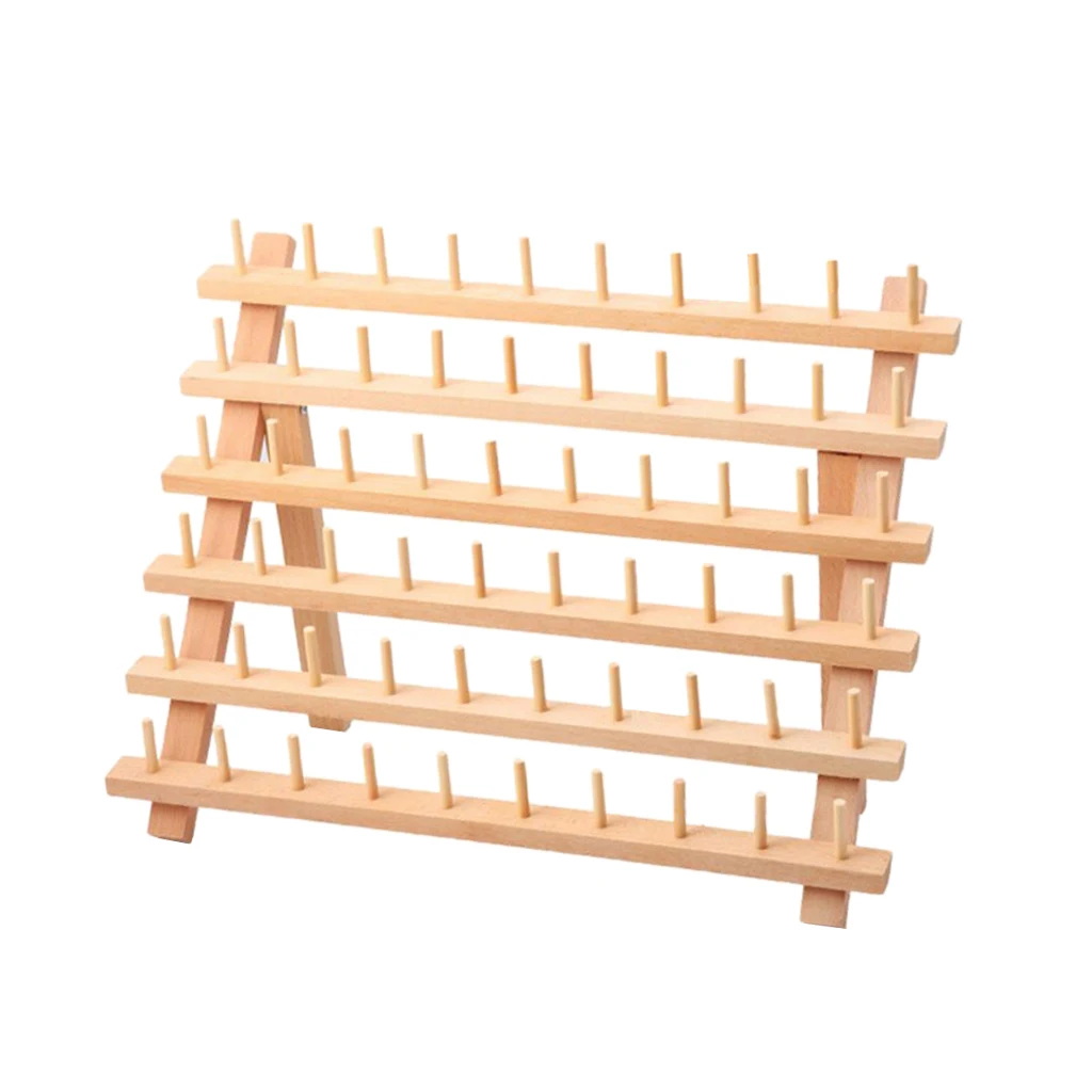 Wooden Thread Rack Thread Holder Organizer 60 Spools Embroidery Sewing Tool Wooden Thread Rack Thread Holder Organizer 60 Spools Embroidery Sewing Tool