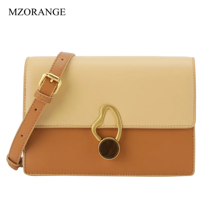 

Luxury Design Fashion Hardware Lock Small Square Bag Genuine Leather Handbags 2019 Color Matching Female Shoulder Crossbody Bags