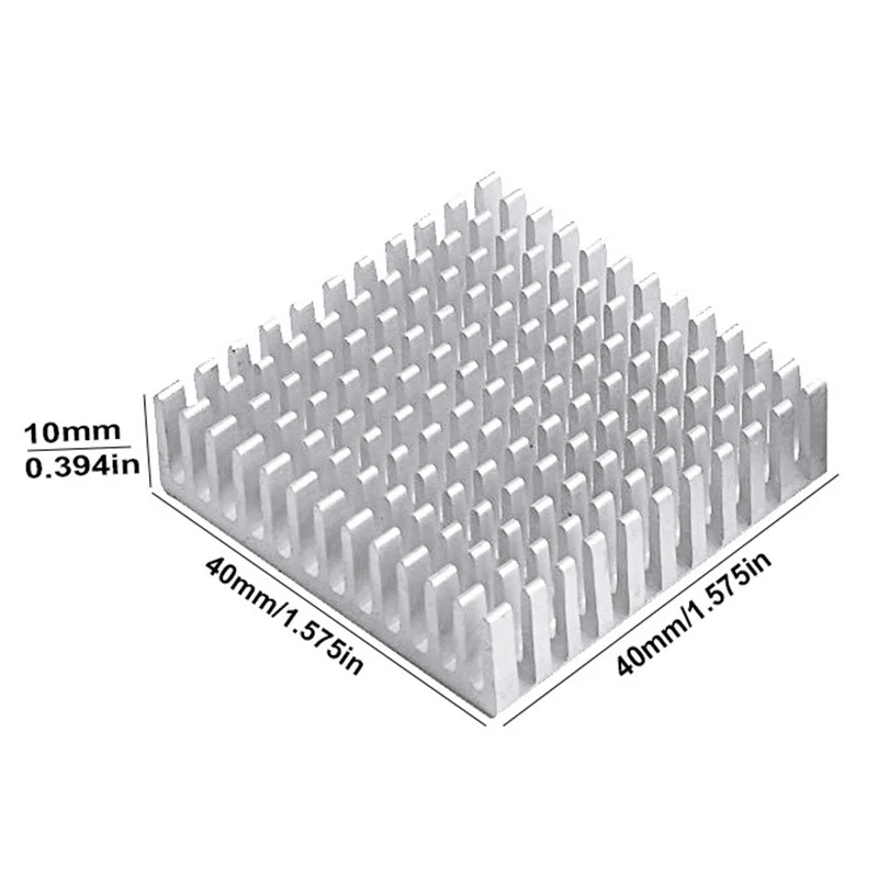 Younuon 40 mm Prata Dissipador de Calor 40x40x10 mm 11 mm de Alumínio Cpu Cpu Cartão de Refrigeração Cooler Dissipador de Calor 30 Peças - Imagem 3