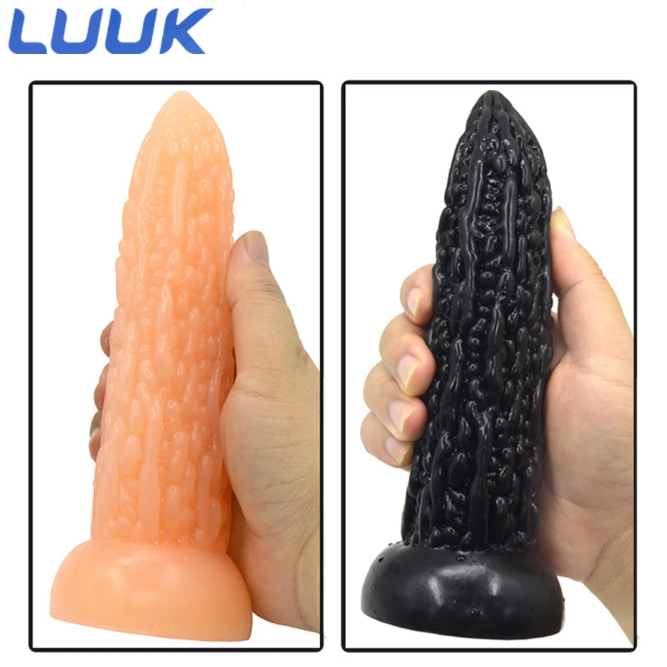 Luukビッグディルド野菜ゴーヤでサクションカップ大人のおもちゃ肛門プラグいちゃつくマスターベーション製品 - AliExpress