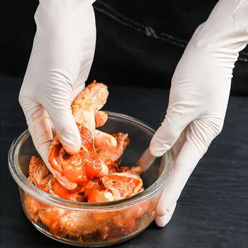 

High Quality 100 pcs Disposable Nitrile Gloves, Non-Toxic, Food Safe, Beauty Household Cleaning Industrial White XS S M L XL