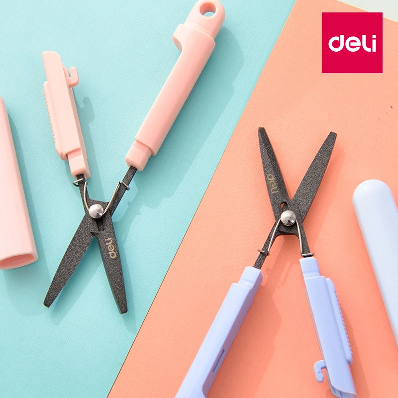 Pen Shape Non-sticky Scissors Student Kid Fold Stationery Paper Cut DIY Office School Home Art Child Preschool Portable