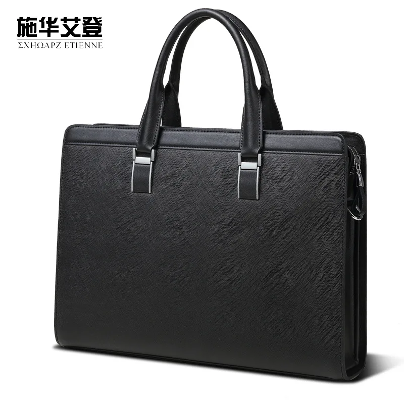 

Schwarz etienne Men's Bag Leather Handbag for Men Cow Leather Computer Bag 14-Inch Business Briefcase Gift Customization