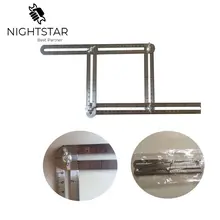 Нержавеющая сталь Регулируемый четырехсторонний Складной Измерительный инструмент многоугольный трафарет шкала линейка металлическая линейка 25 см