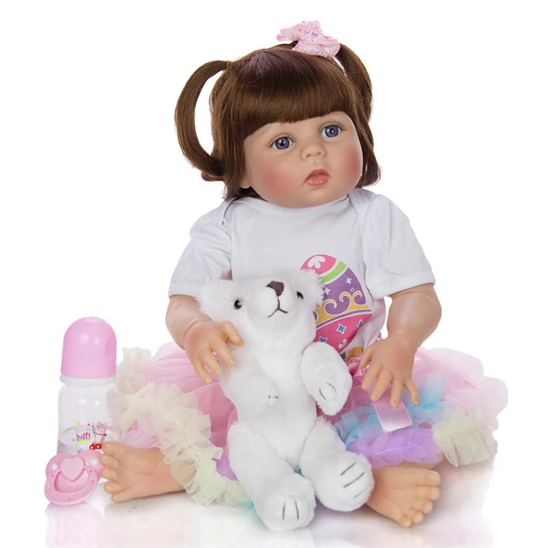 Новинка 55 см все силиконовые тела bebe Reborn Girl реалистичные куклы для детей сделай