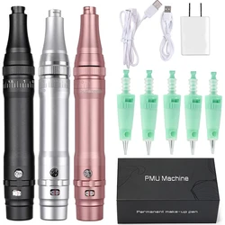 Wireless Permanent Makeup Machine for Eyebrow Shading Eyeliner Lip Microshading PMU Machine Tattoo Pen Kit With Cartridge Needle