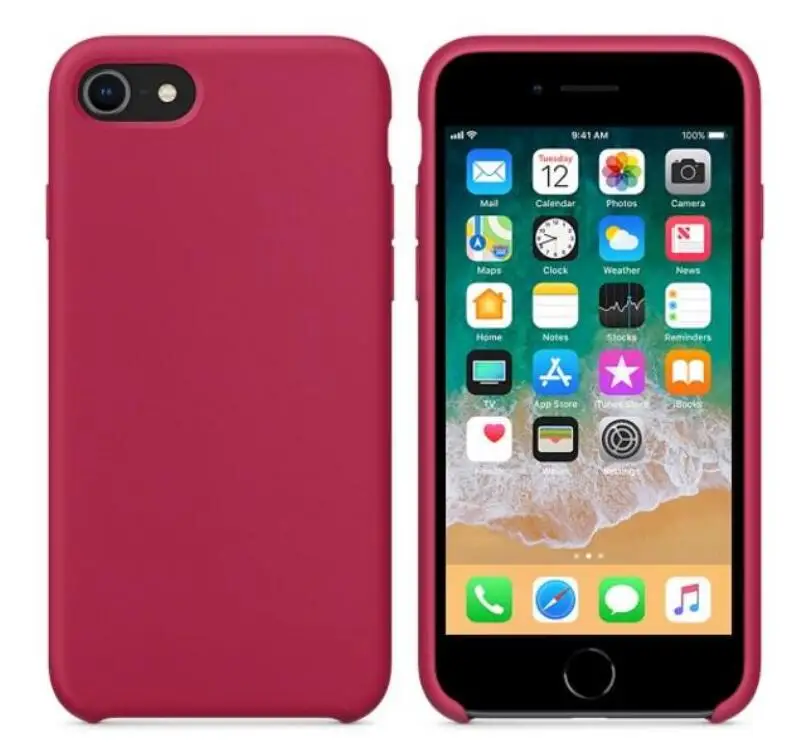Rose Red Официальный силиконовый чехол для iphone Xs max XR X 7 8 6 6S Plus XS X роскошный чехол с логотипом для iphone 11 Pro Max задняя крышка - Цвет: Rose Red