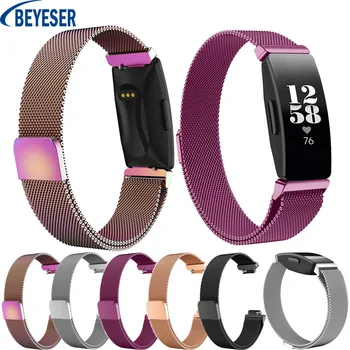 

Fashion strap for fitbit inspire HR Replace Milanese Loop Magnetic Stainless Steel band Fitness Accessories Large/Small Bracelet