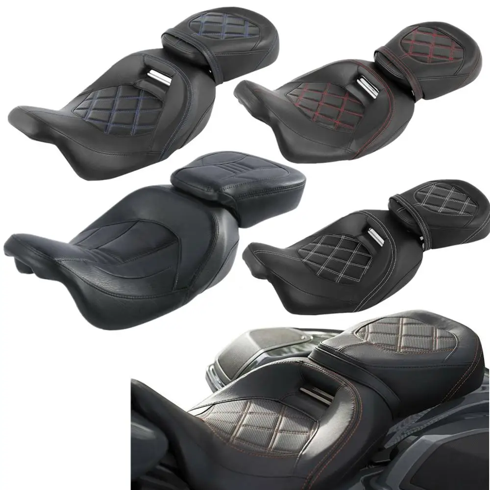 Two-Up One-Piece Rider Passenger Super Reach Seat Fit For ハーレー Touring Road  King CVO Street Glide Road Glide 2009-2023 Electra Glide Tri Glide Ult 通販 