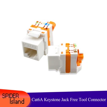 

New 180 Degree French module Cat6A free Spin Module RJ45 Module Network Keystone Jack Connector