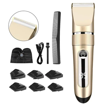 

Electric Hair Clipper Cordless Rechargeable LED Display with 6 Guide Combs Two Modes for Adults and Children Razor Trimmer Set
