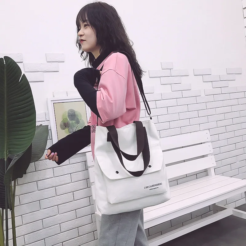 

Canvas bag lady one-shoulder bag Korean fashion lady one-shoulder bag student handbag lovely canvas bag
