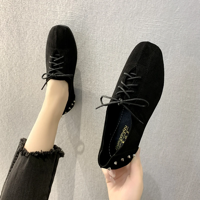 Women Casual Shoes 2021 New Ladies Flats Comfy Soft Zapatos Mujer Walking Footwear 2021 Summer New Dress Rivets Shoes