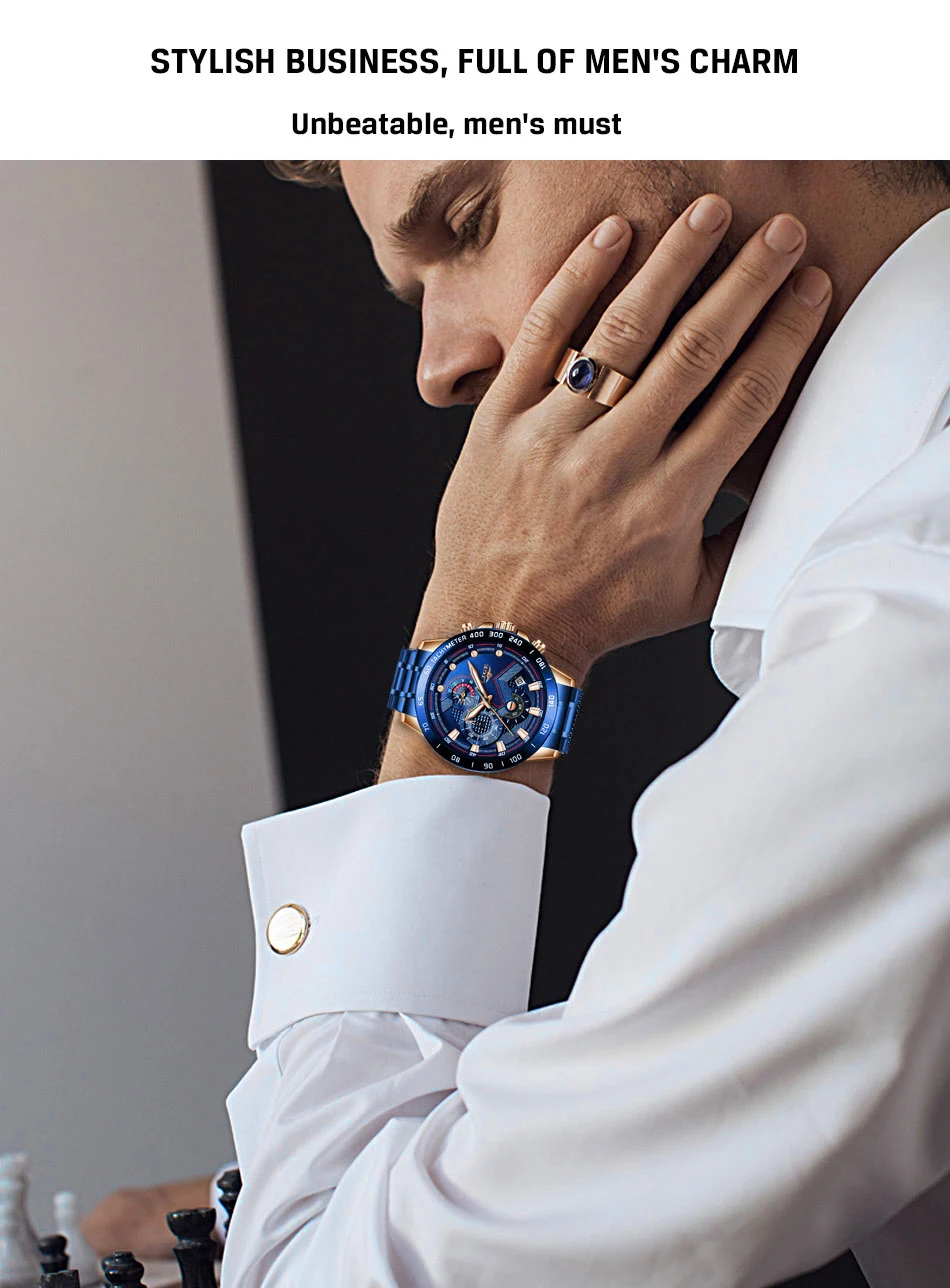 LIGE подарок бизнес мужской роскошный бренд часов наручные часы из нержавеющей стали Хронограф Кварцевые часы для военных часов Relogio Masculino