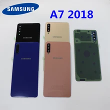 SAMSUNG Galaxy A7 2018, carcasa trasera A750 de batería, carcasa A750F SM-A750F A750FN, carcasa de puerta trasera, piezas de repuesto de Panel de vidrio