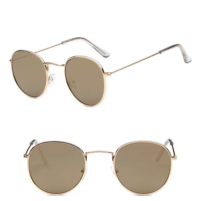 LeonLion 2021 Fashion Retro Sunglasses Men Round Vintage Glasses for Men/Women Luxury Sunglasses Men Small Lunette Soleil Homme GoldGold