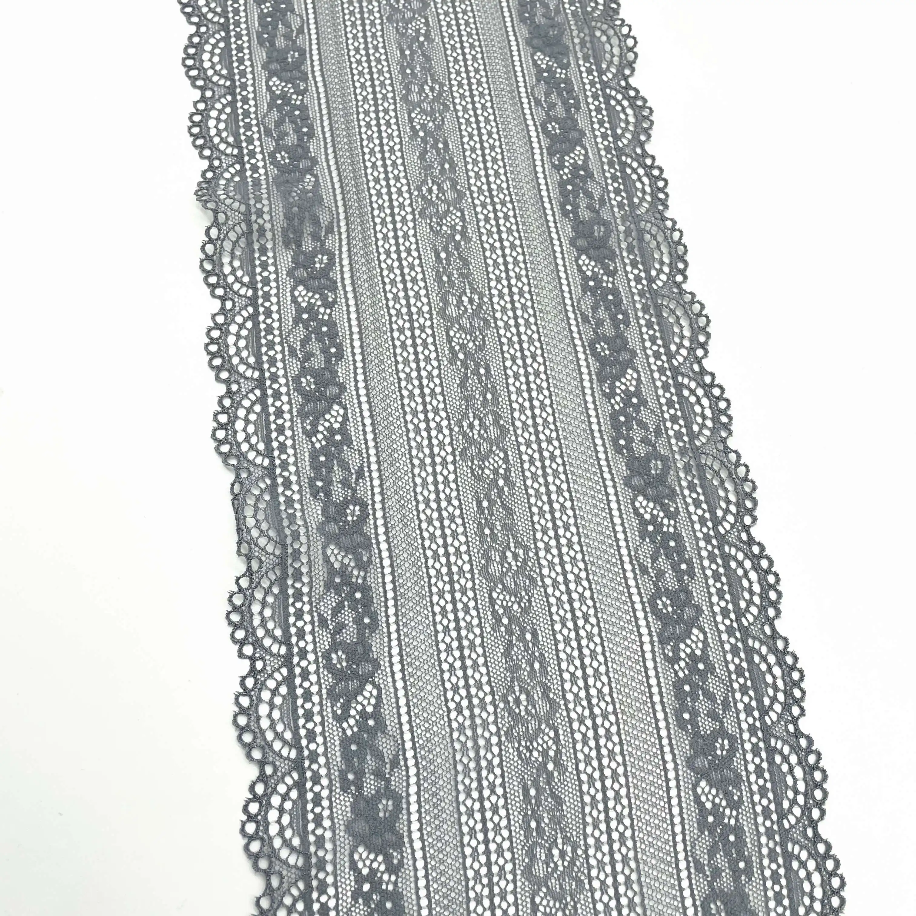 3y/lot Width 17cm Light Grey Elastic Stretch Lace Trim 1