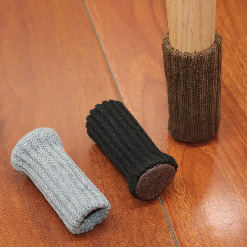 4pcs/Set Anti Slip Furniture Legs Mat For Chair Socks Bumper Damper Table Feet Rug Caps Felt Pads Knitting Protector