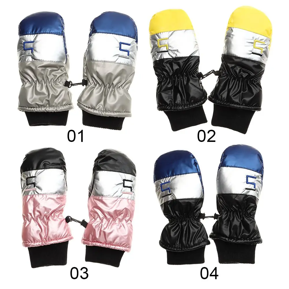 1Pair Winter Waterproof Warm Kids Boys Girls Gloves Ski Children Mittens Snow Outdoor