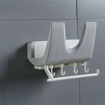

Wear Resistance Punch Free U Shaped With Hooks Pan Rack Pot Lid Holder Non Slip Easy Install PP Wall Mounted Home Kitchen