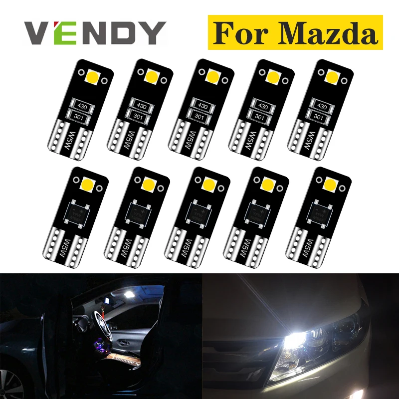 10 шт. светодиодный фонарь W5W T10 2825 168 автомобильная лампа авто для Mazda 6 gg gh 5 mazda 3 8 CX