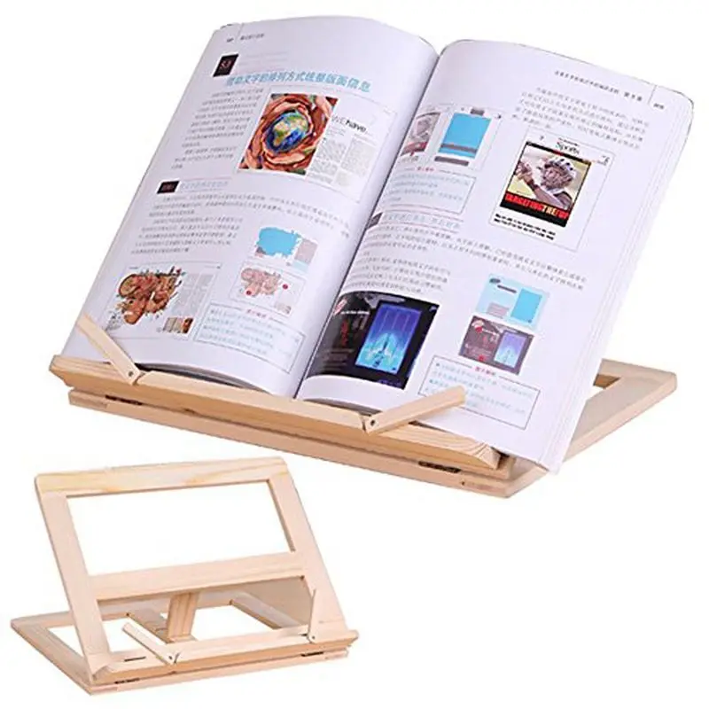 cheap Wooden Frame Reading Bookshelf Bracket Book Reading Bracket Tablet PC Support Music Stand 1#