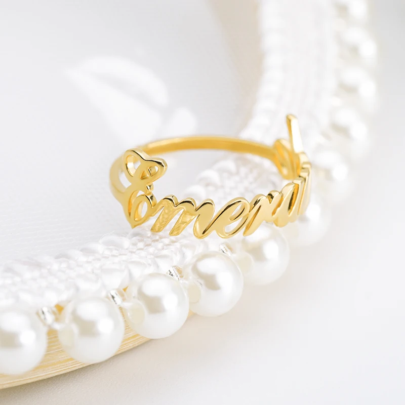 Оригинальное кольцо на заказ для женщин,, Золотое серебро, штабелируемые лучшие друзья из нержавеющей стали, подарки на свадьбу рождство для девочек