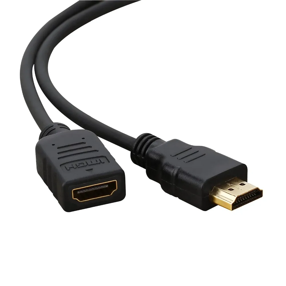 Black Удлинительный кабель, HDMI Male to Female кабель 1 м/2 м/3 м HDMI 4 к 3D 1,4 в HDMI расширенный кабель для HD tv ЖК-дисплея ноутбука PS3 проектор - Color: Black