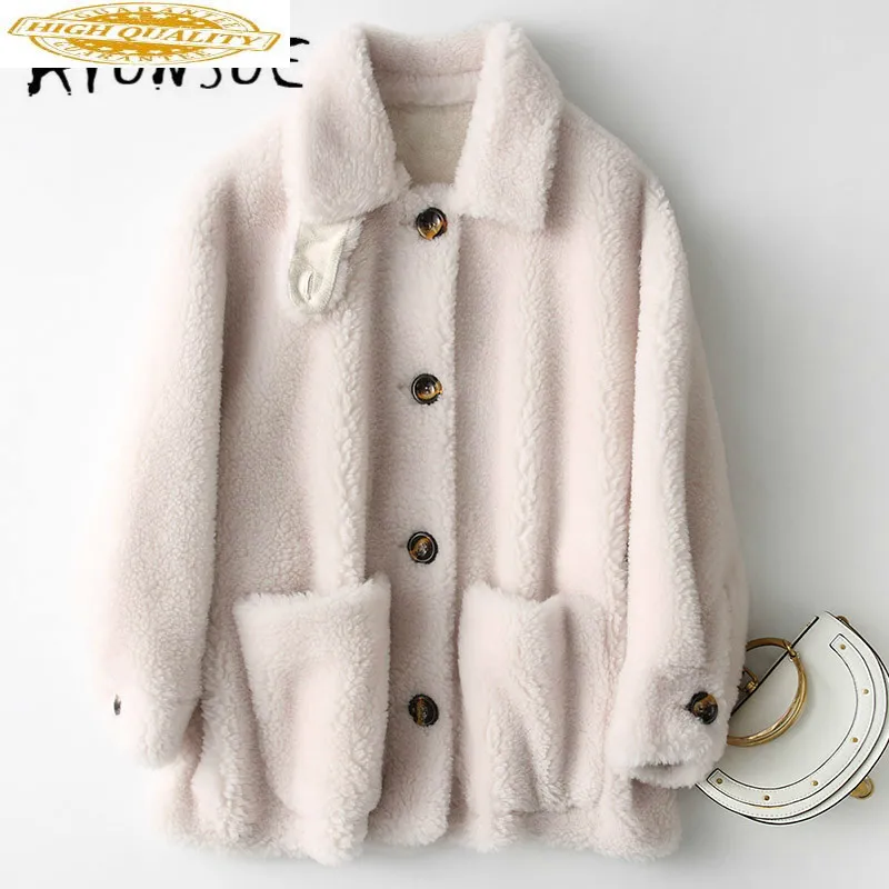 

Real Fur Coat Sheep Shearling Winter Coat Women 100% Wool Real Fur Jacket Korean Women Clothes 2020 Abrigo Mujer KQN18213 YY1559