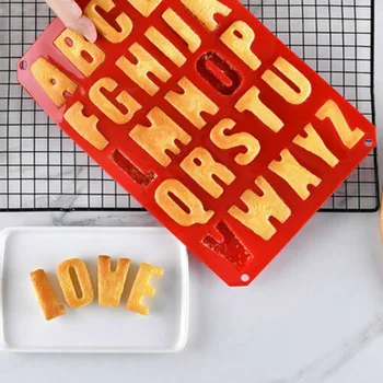 

Alphabet Letter Ice Chocolate Silicone Mould Stencil Cake Jelly Cupcake Mold Food Grade Material