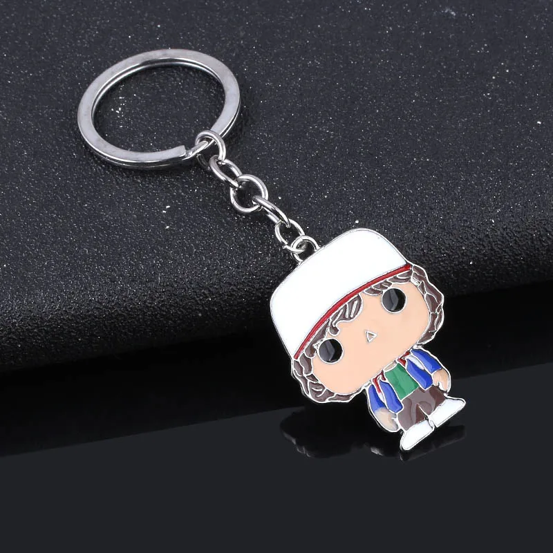 

Stranger Things Dustin Henderson Cartoon Keychain Demogorgon Monster Cannibal Flower Key Chain for Kids Jewelry Halloween Gift