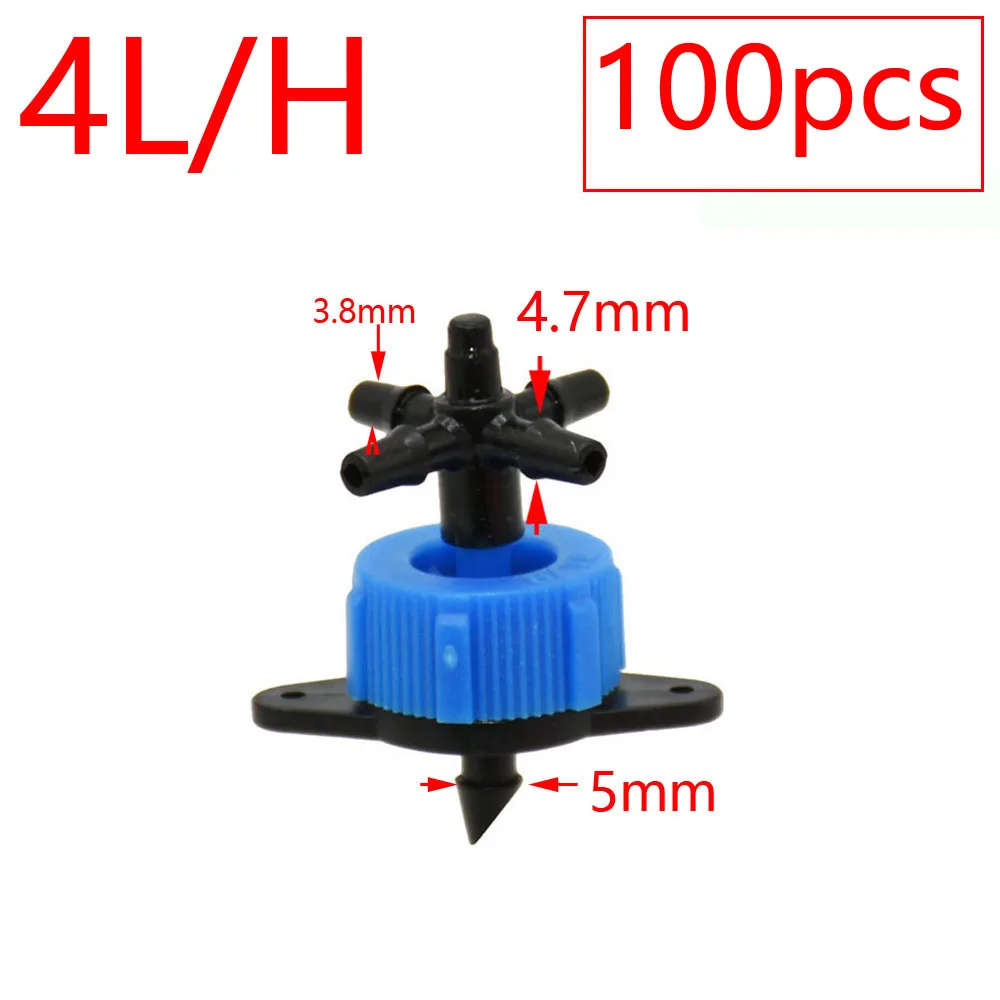 2L 4L 8L Pressure Compensating Dripper 2/4-way Arrow Dropper Connector Cross Water Splitter For Arrow Drip System Emitter 